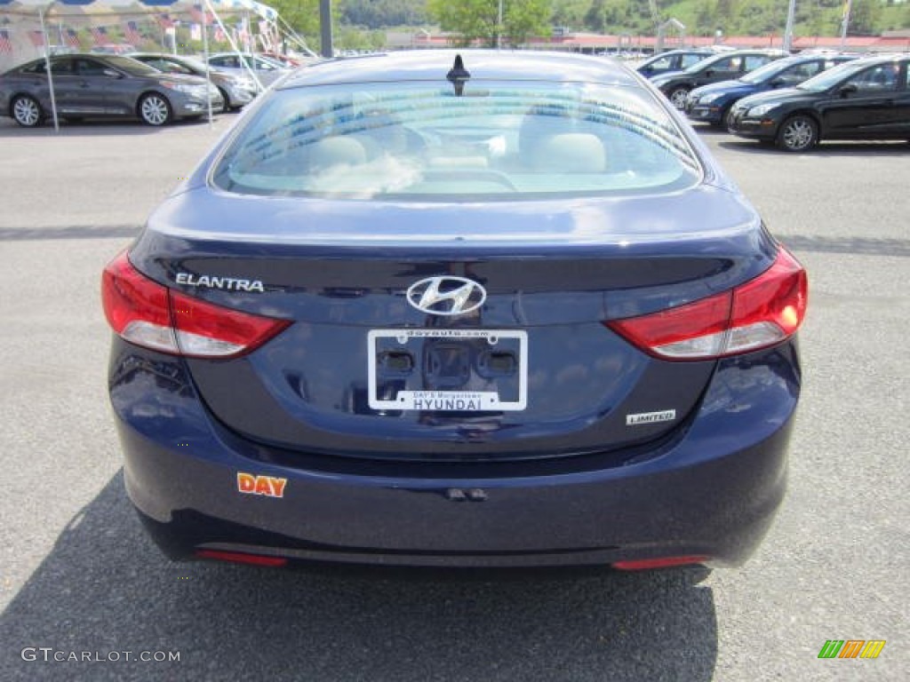 2013 Elantra Limited - Indigo Night / Beige photo #6