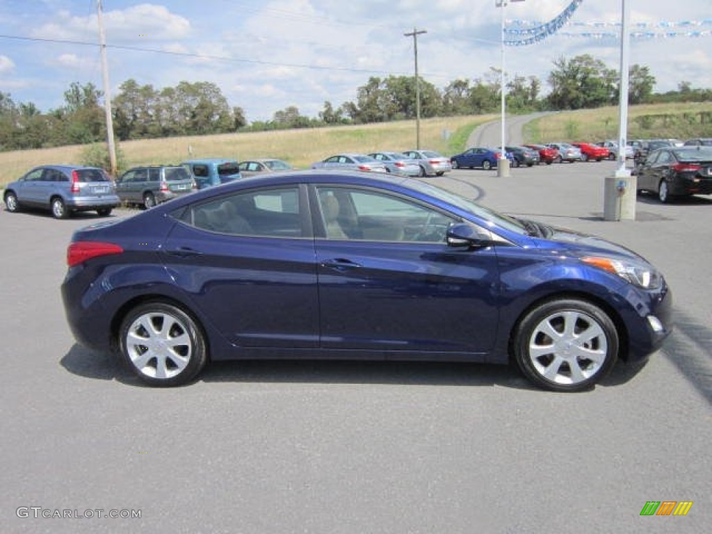 2013 Elantra Limited - Indigo Night / Beige photo #8