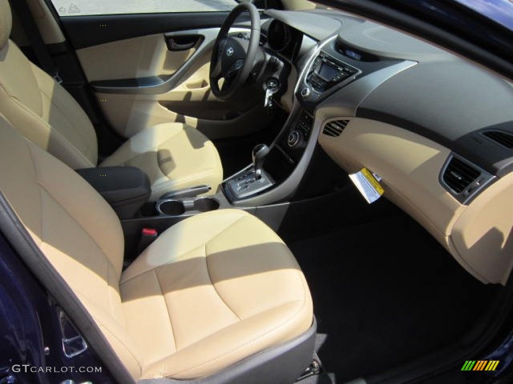 2013 Elantra Limited - Indigo Night / Beige photo #10