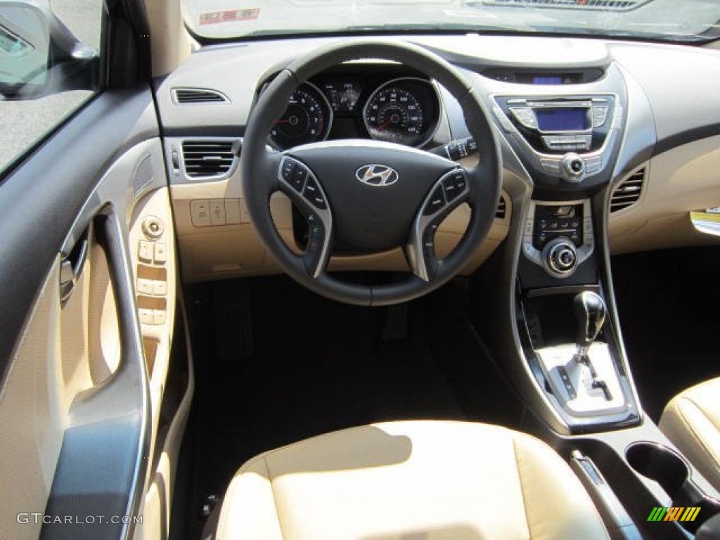 2013 Elantra Limited - Indigo Night / Beige photo #15