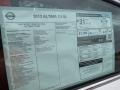 2013 Nissan Altima 2.5 SL Window Sticker