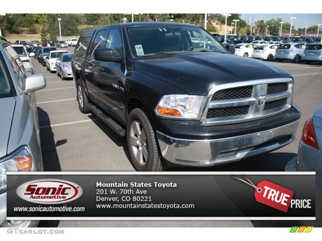 2009 Ram 1500 SLT Crew Cab 4x4 - Brilliant Black Crystal Pearl / Dark Slate/Medium Graystone photo #1