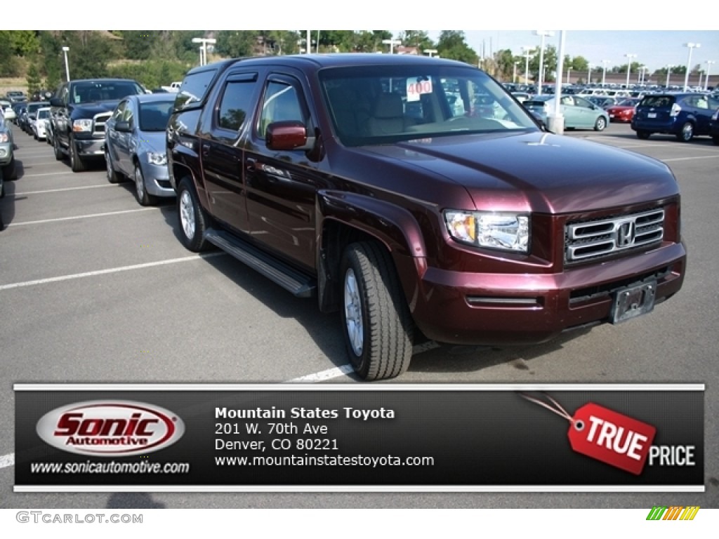 2007 Ridgeline RTL - Dark Cherry Pearl / Beige photo #1