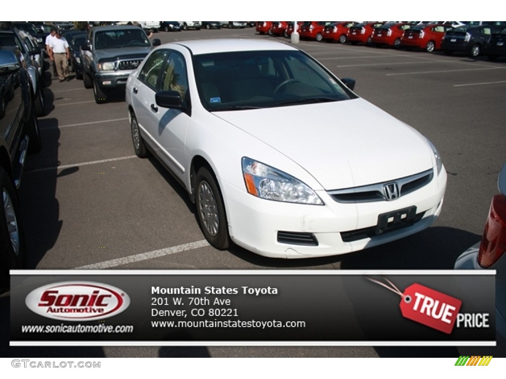 2007 Accord Value Package Sedan - Taffeta White / Ivory photo #1