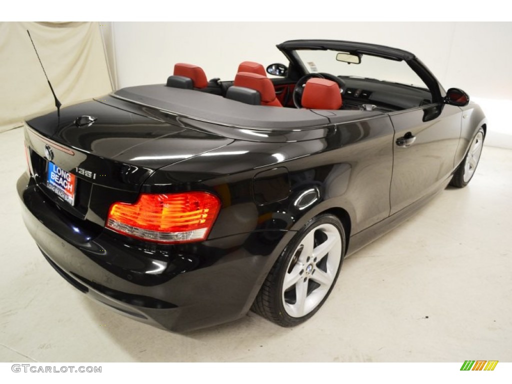 2008 1 Series 135i Convertible - Jet Black / Coral Red photo #5