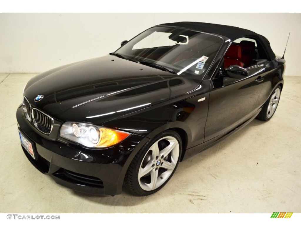 2008 1 Series 135i Convertible - Jet Black / Coral Red photo #16