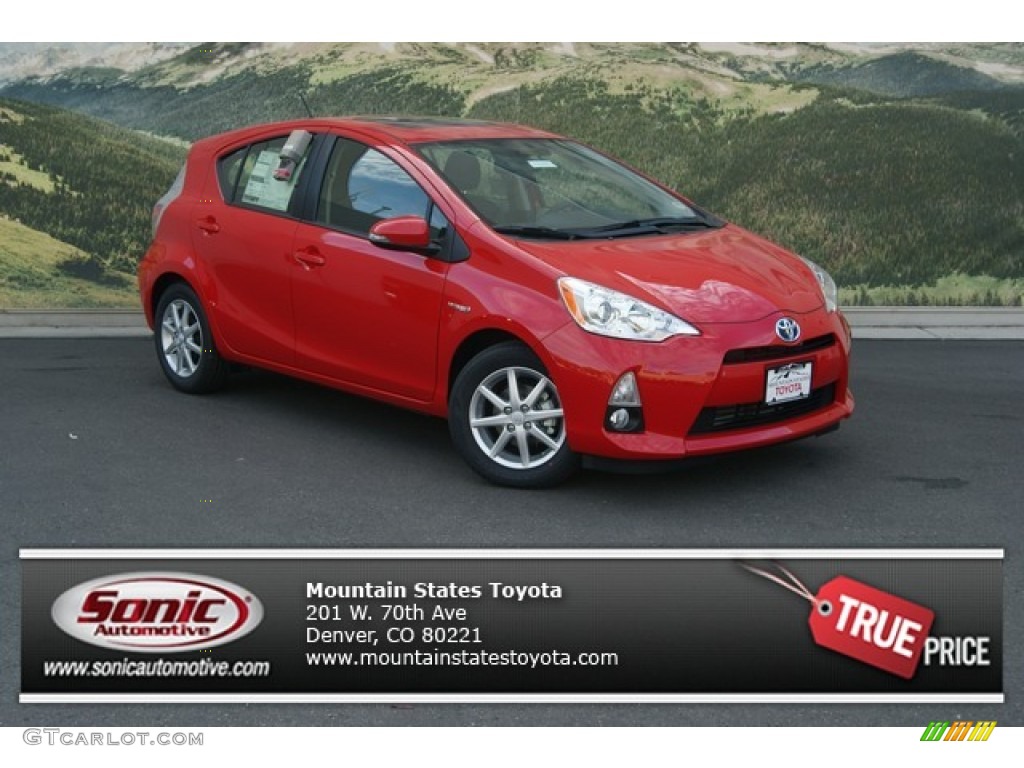 Absolutely Red Toyota Prius c