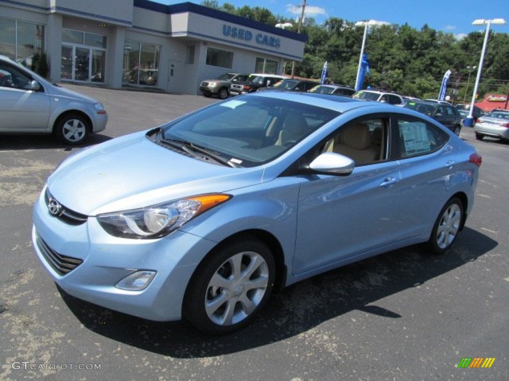 2013 Elantra Limited - Blue Sky Metallic / Beige photo #4
