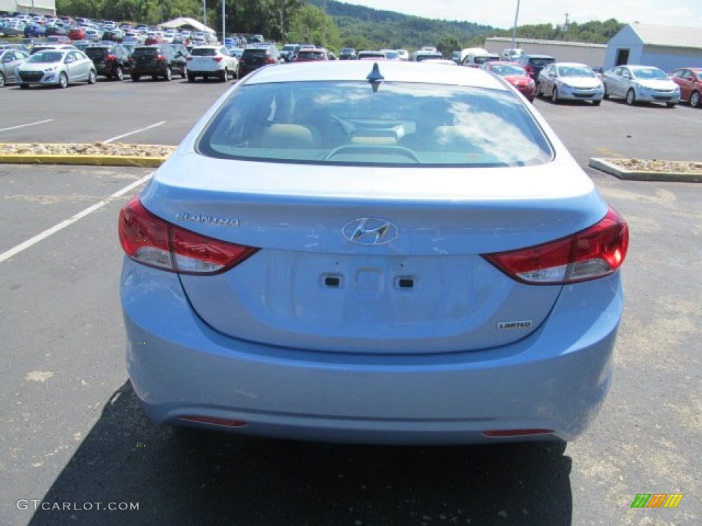 2013 Elantra Limited - Blue Sky Metallic / Beige photo #5