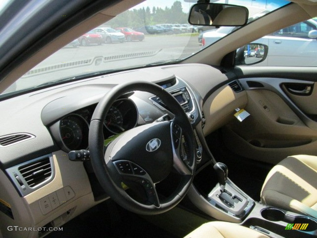 2013 Elantra Limited - Blue Sky Metallic / Beige photo #7