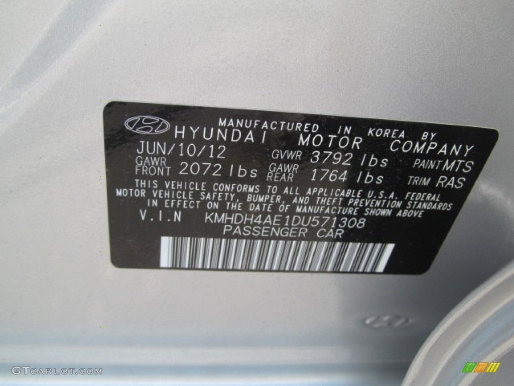 2013 Elantra GLS - Shimmering Air Silver / Gray photo #10