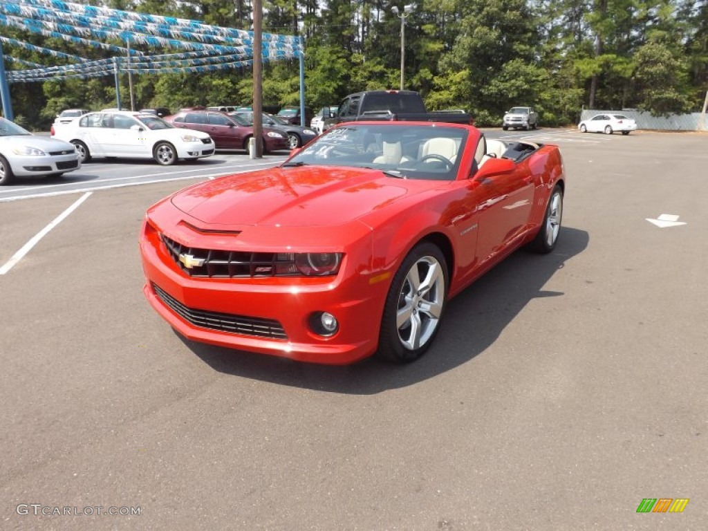 2011 Camaro SS/RS Convertible - Victory Red / Beige photo #1