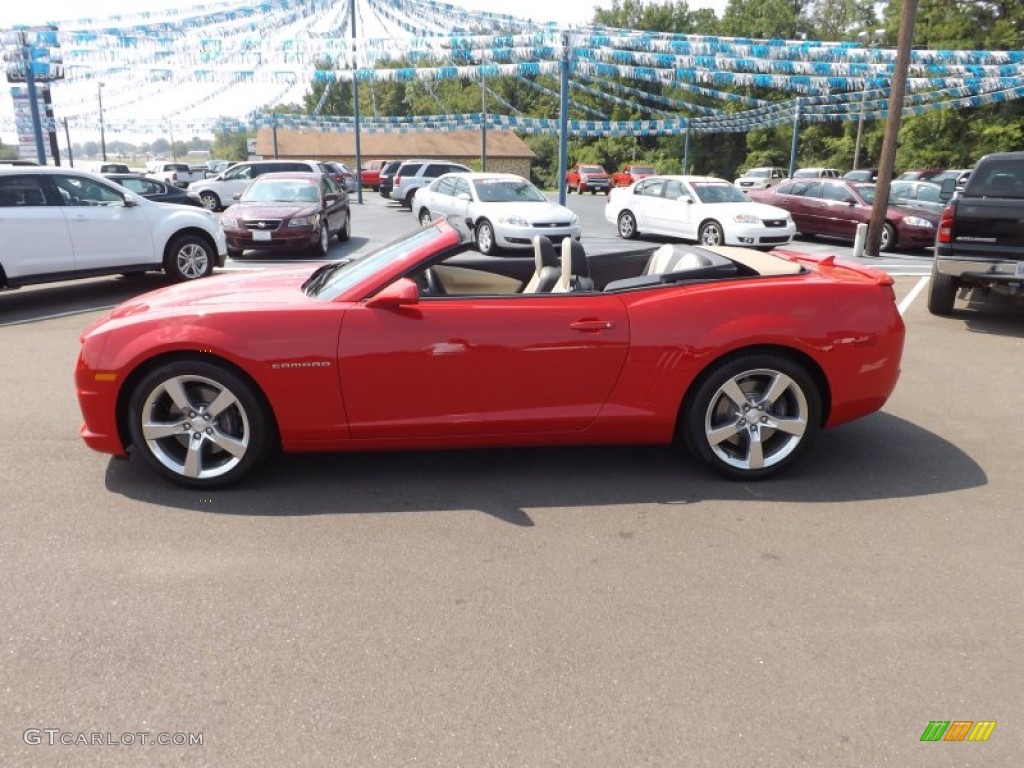 2011 Camaro SS/RS Convertible - Victory Red / Beige photo #2