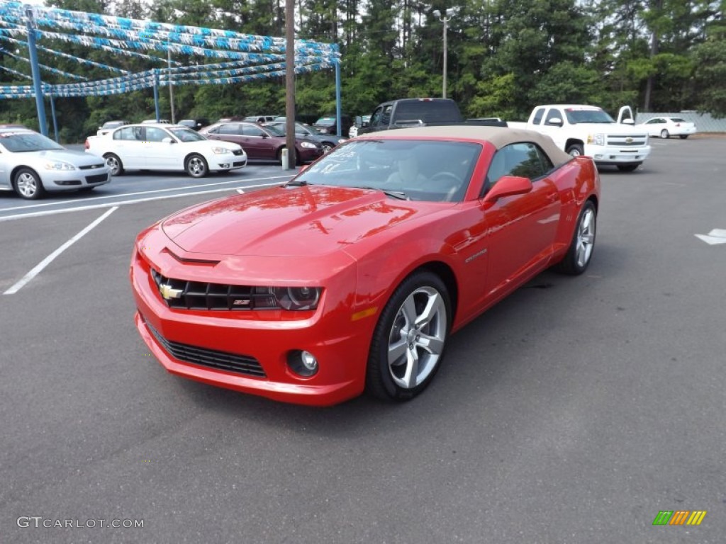 2011 Camaro SS/RS Convertible - Victory Red / Beige photo #9