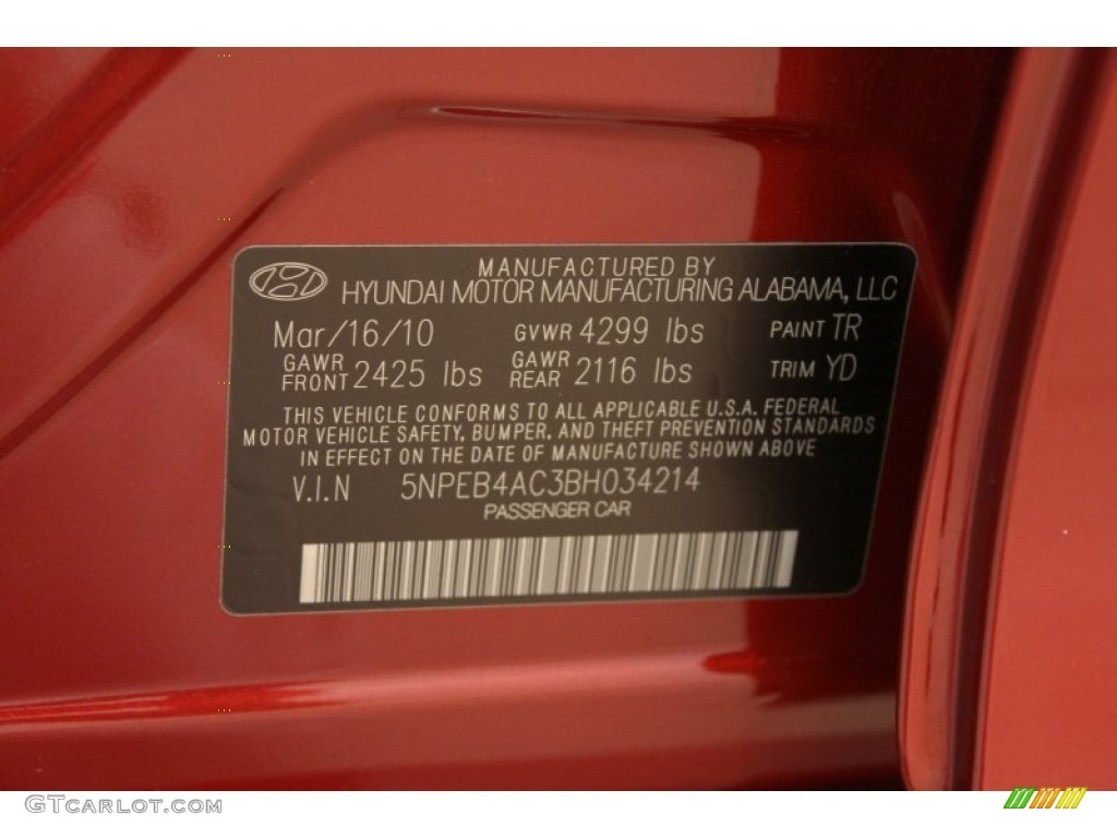 2011 Sonata GLS - Venetian Red / Camel photo #23