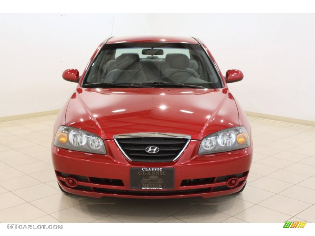 2004 Elantra GLS Sedan - Crimson Dark Red / Dark Gray photo #2