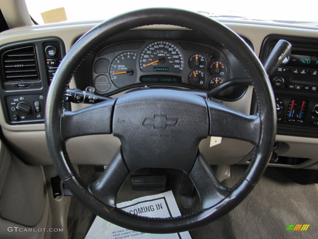 2004 Chevrolet Silverado 1500 LS Extended Cab 4x4 Tan Steering Wheel Photo #69096442