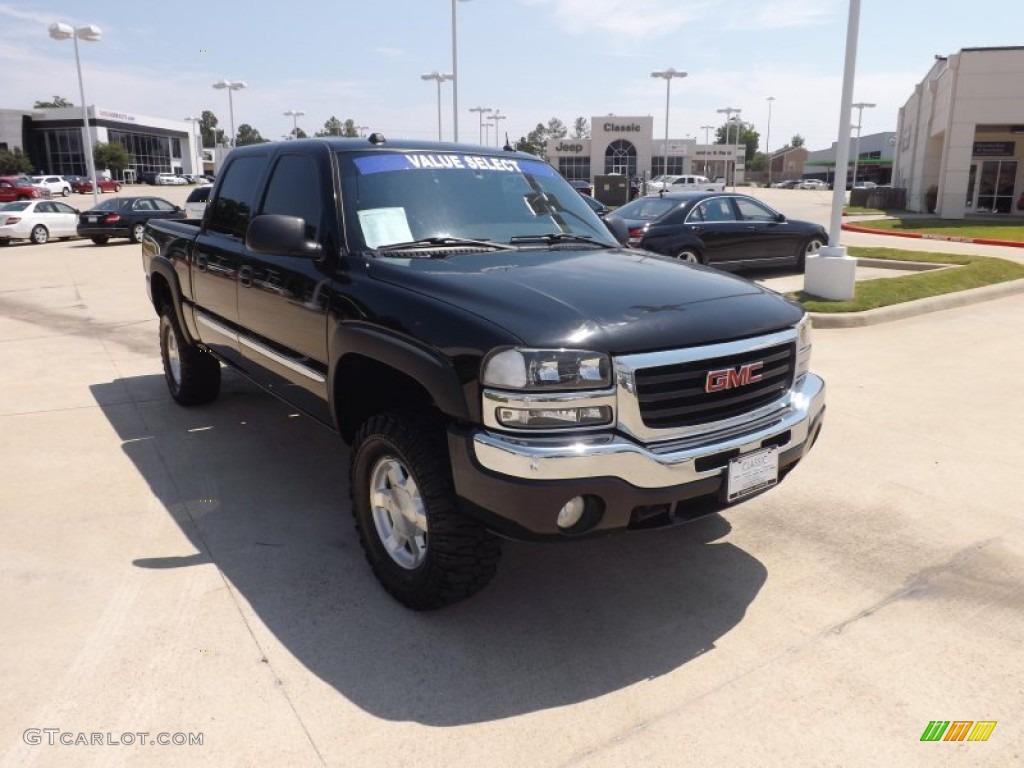 2005 Sierra 1500 SLT Crew Cab 4x4 - Onyx Black / Dark Pewter photo #7