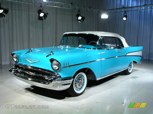 1957 Bel Air Convertible - Turquoise / Turquoise photo #1