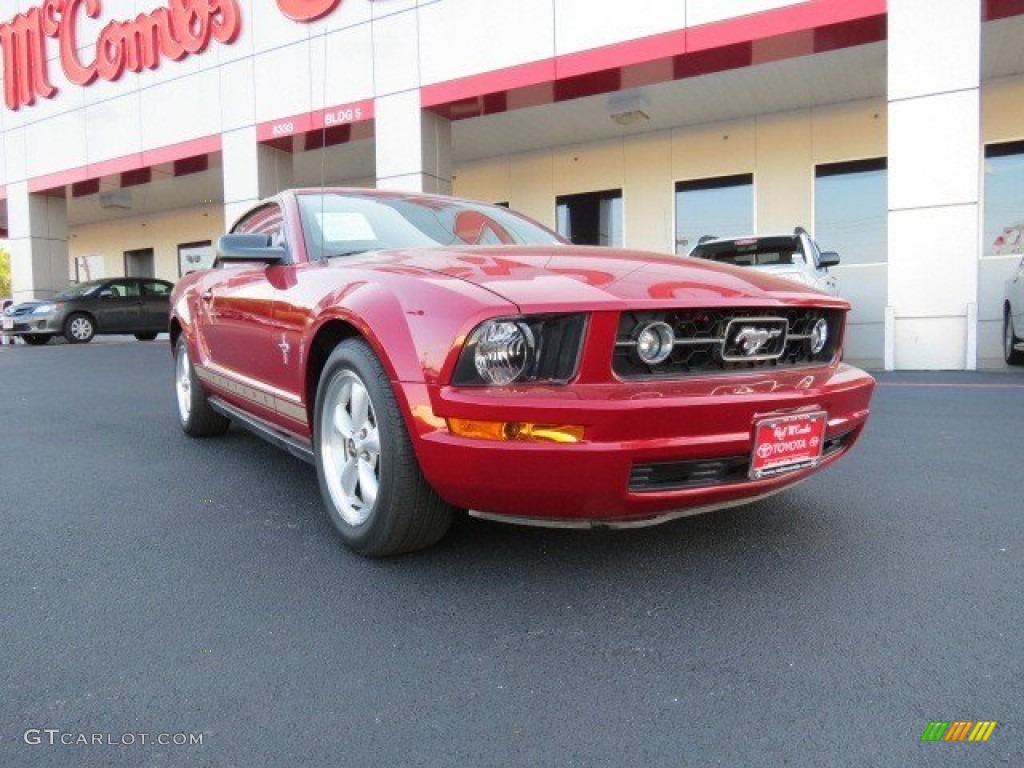 2008 Mustang V6 Premium Convertible - Dark Candy Apple Red / Medium Parchment photo #1