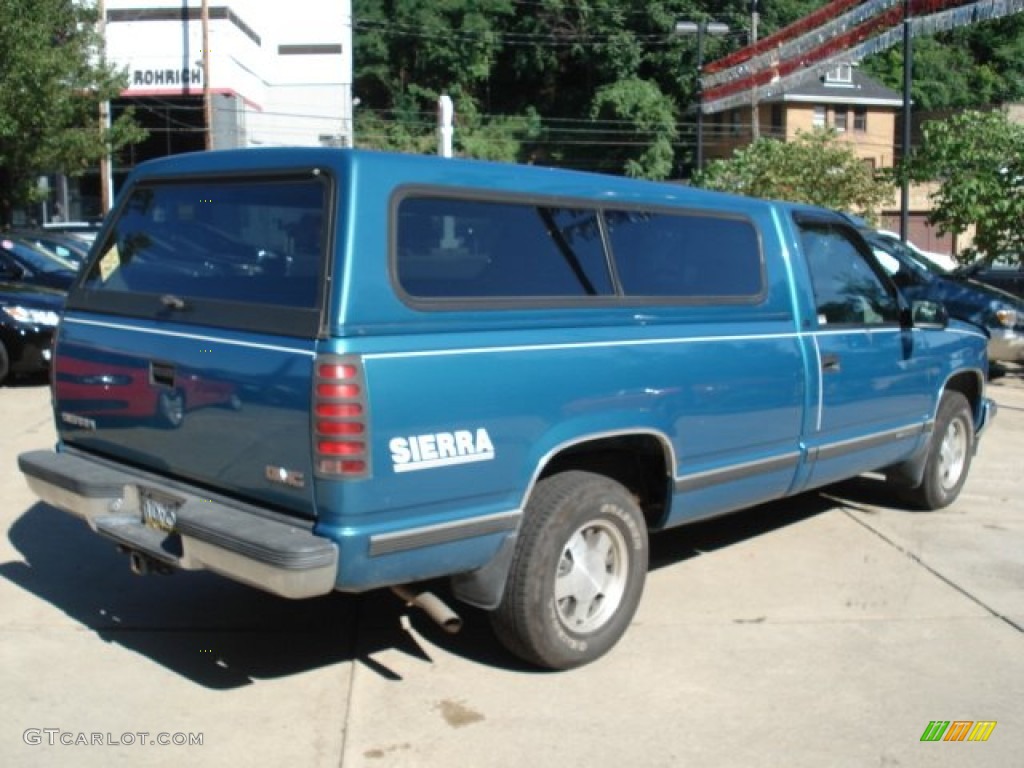 1998 Sierra 1500 SLE Regular Cab - Laguna Green Metallic / Pewter photo #6