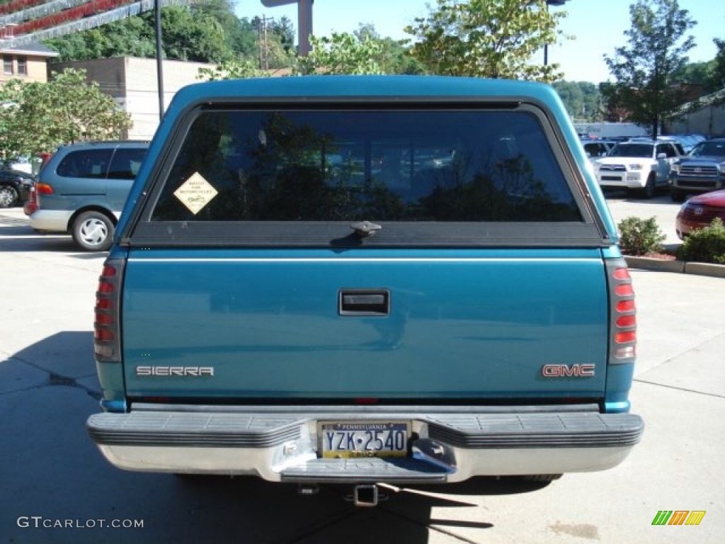 1998 Sierra 1500 SLE Regular Cab - Laguna Green Metallic / Pewter photo #7