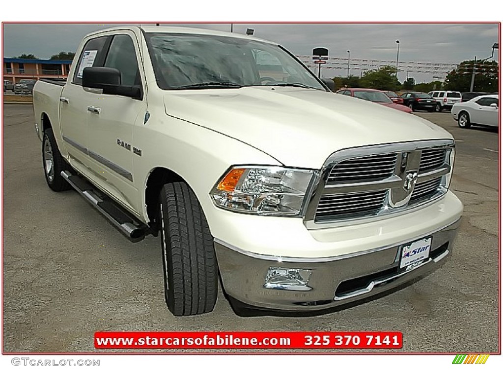 2010 Ram 1500 Lone Star Crew Cab 4x4 - Stone White / Light Pebble Beige/Bark Brown photo #12