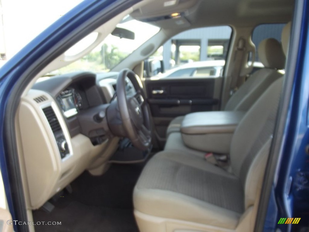 2010 Ram 1500 SLT Quad Cab - Deep Water Blue Pearl / Light Pebble Beige/Bark Brown photo #8