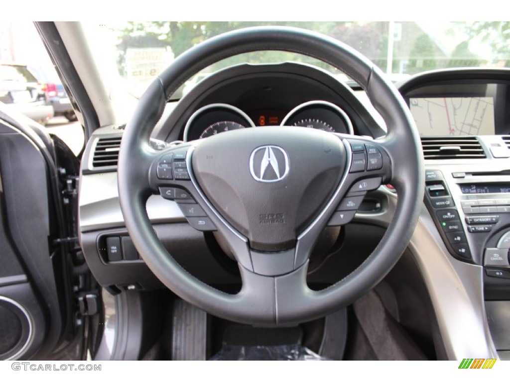 2009 Acura TL 3.5 Ebony Steering Wheel Photo #69110822
