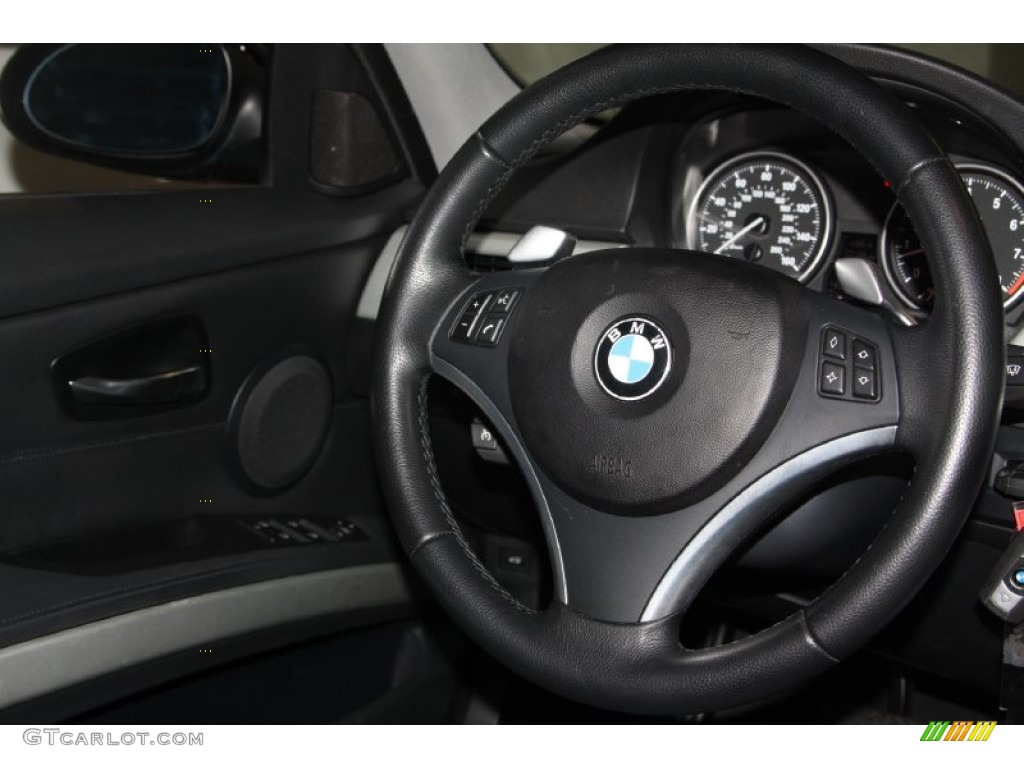 2008 BMW 3 Series 335i Sedan Black Steering Wheel Photo #69111059