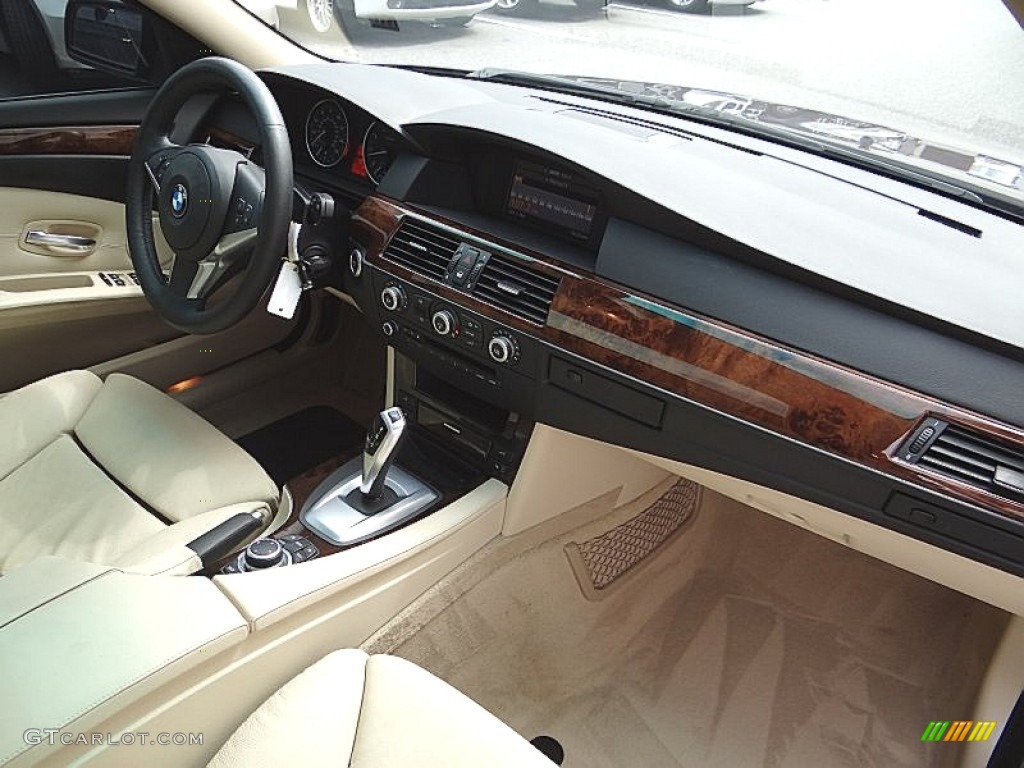 2009 BMW 5 Series 535i Sedan Cream Beige Dashboard Photo #69112262