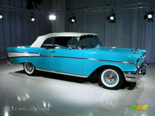 1957 Bel Air Convertible - Turquoise / Turquoise photo #3