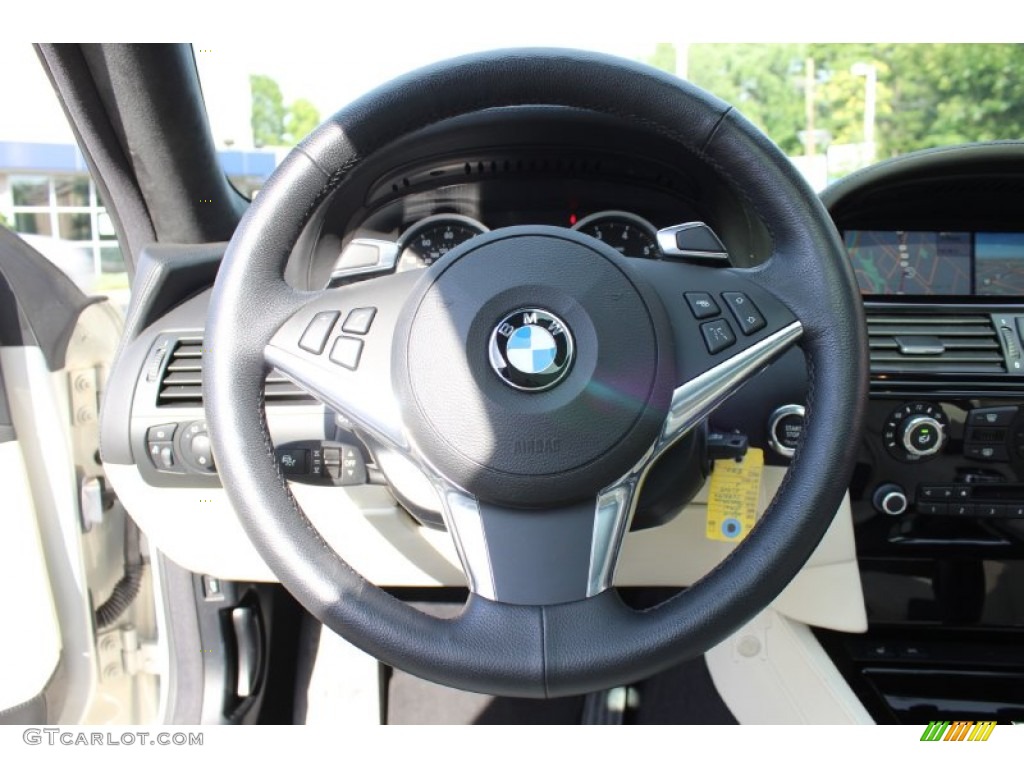 2010 BMW 6 Series 650i Coupe Platinum Steering Wheel Photo #69114323