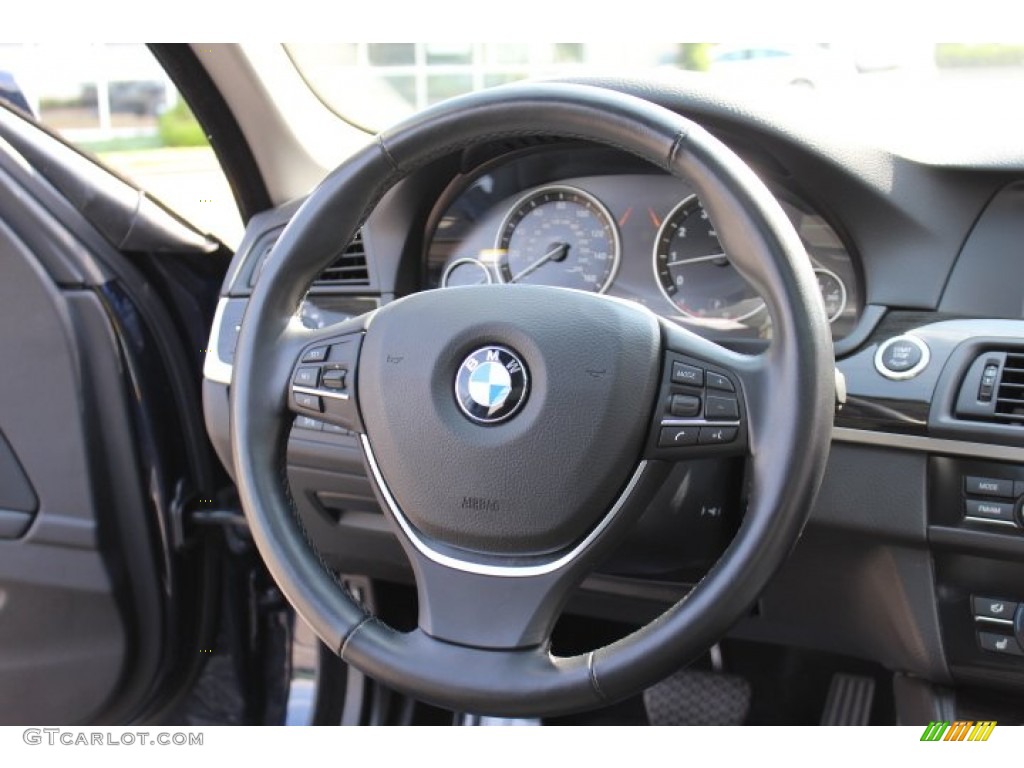 2011 BMW 5 Series 550i Sedan Black Steering Wheel Photo #69114614