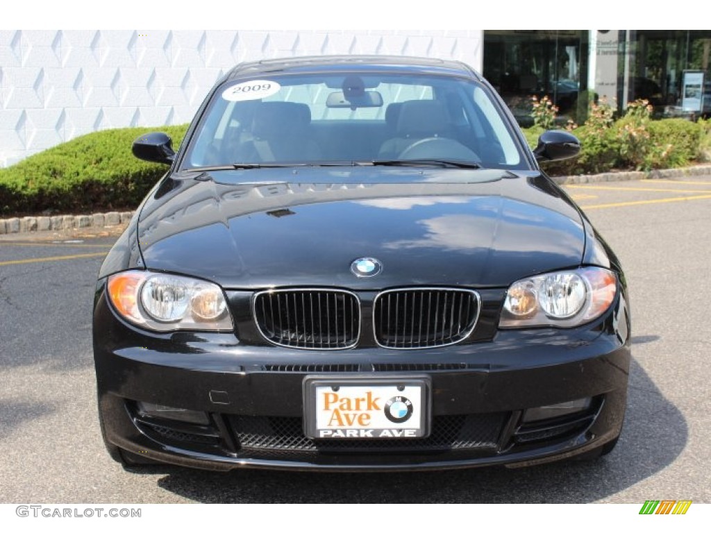 2009 1 Series 128i Coupe - Jet Black / Black photo #2