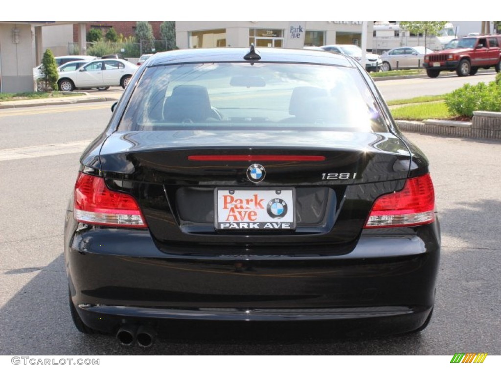 2009 1 Series 128i Coupe - Jet Black / Black photo #6