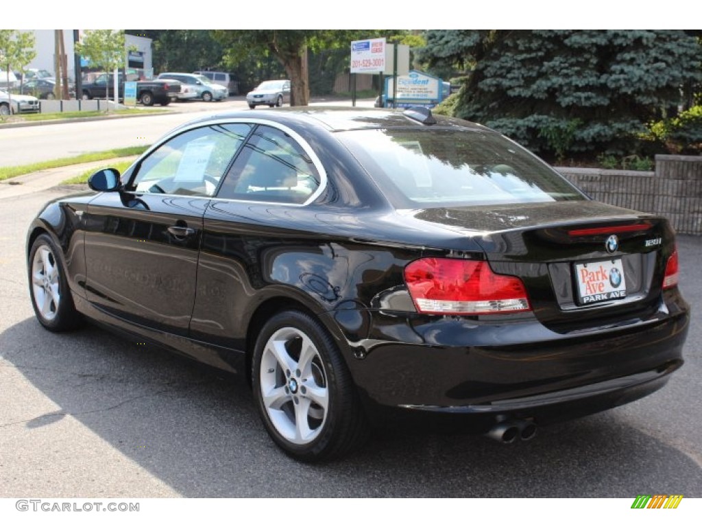 2009 1 Series 128i Coupe - Jet Black / Black photo #7