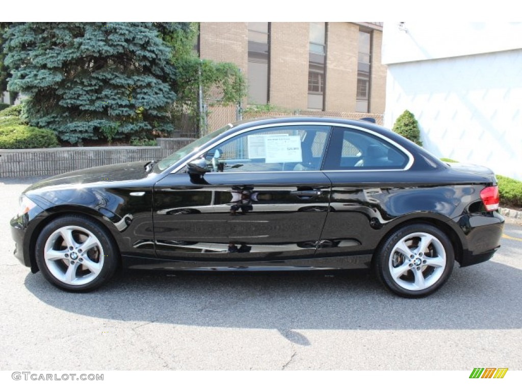 2009 1 Series 128i Coupe - Jet Black / Black photo #8