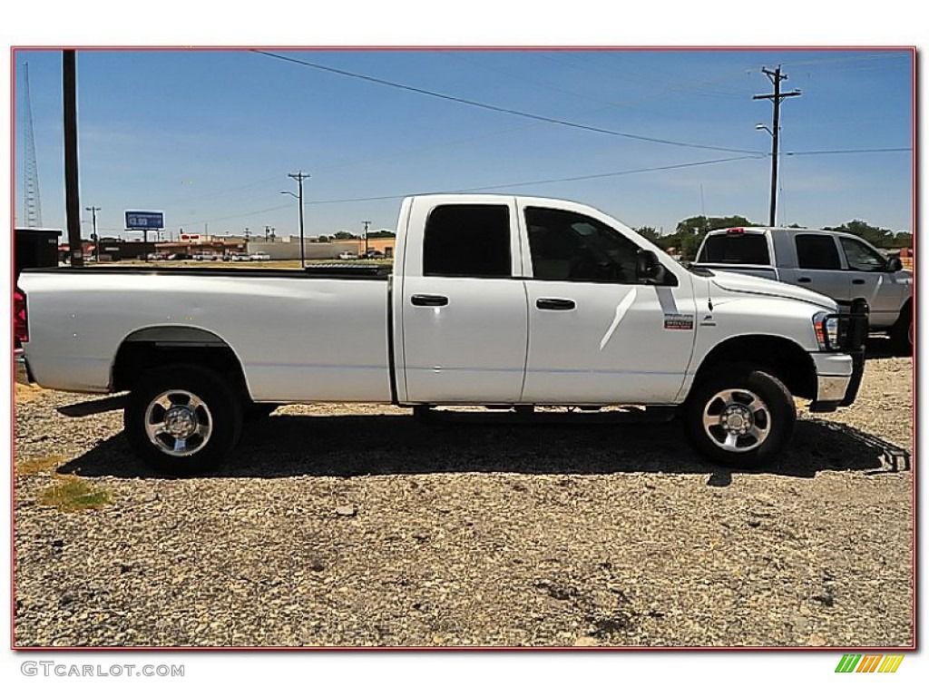 2008 Ram 3500 Lone Star Quad Cab 4x4 - Bright White / Khaki photo #11