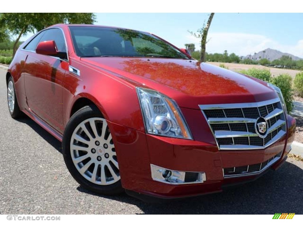 2011 CTS Coupe - Crystal Red Tintcoat / Cashmere/Cocoa photo #13