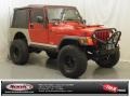 2004 Flame Red Jeep Wrangler X 4x4  photo #1