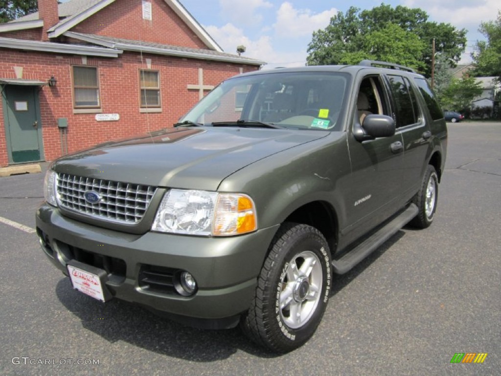 2004 Explorer XLT 4x4 - Estate Green Metallic / Medium Parchment photo #2