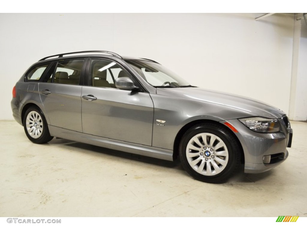 2009 3 Series 328xi Sport Wagon - Space Grey Metallic / Beige photo #2