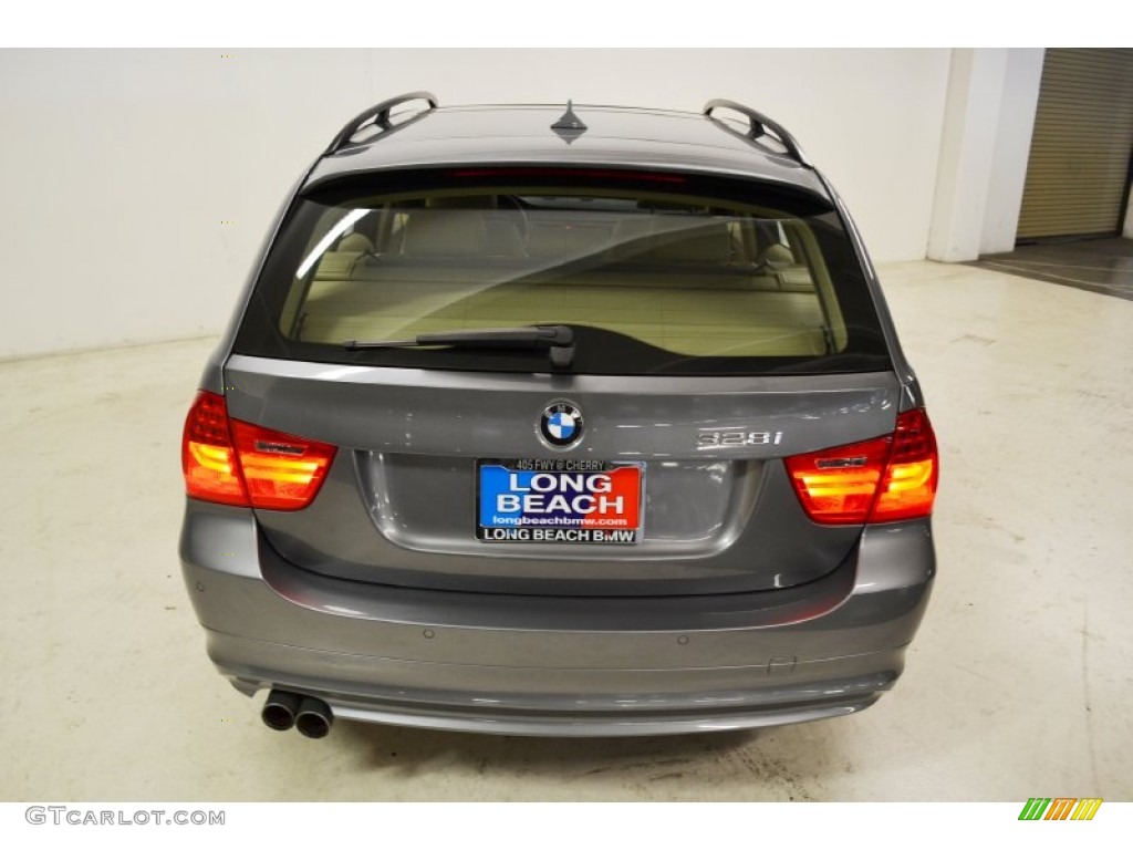 2009 3 Series 328xi Sport Wagon - Space Grey Metallic / Beige photo #6