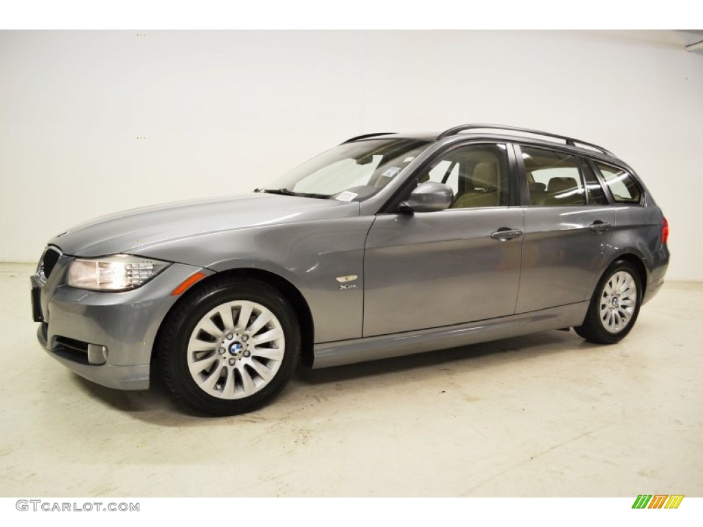 2009 3 Series 328xi Sport Wagon - Space Grey Metallic / Beige photo #8