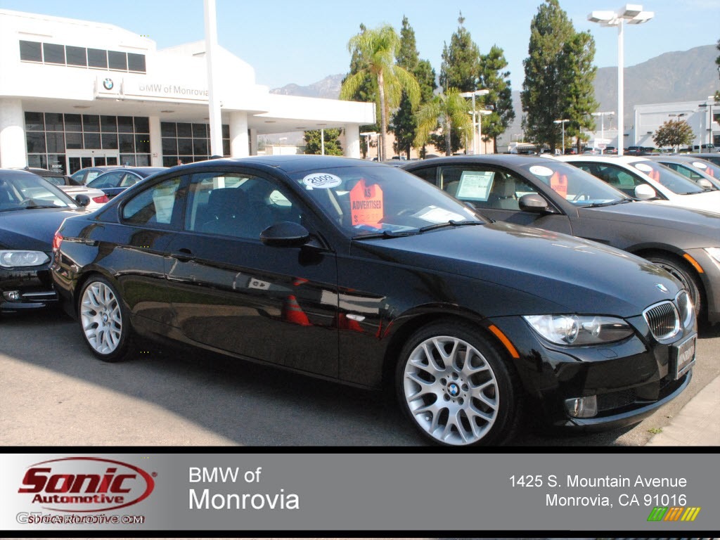 2009 3 Series 328i Coupe - Jet Black / Black photo #1