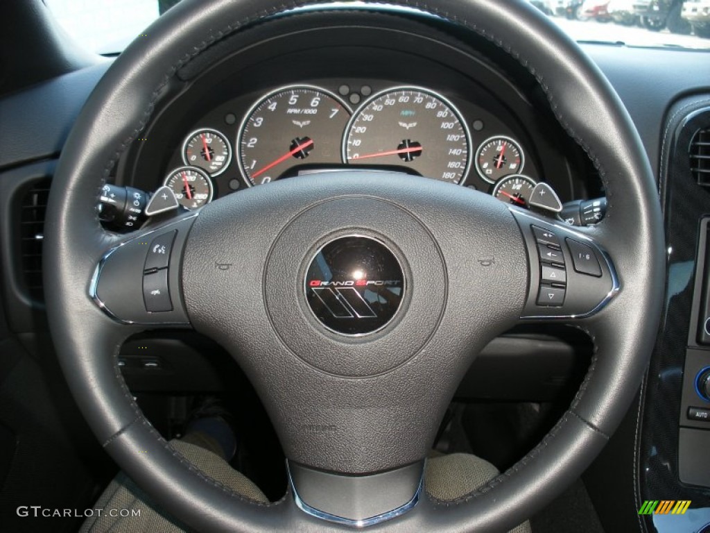 2012 Chevrolet Corvette Grand Sport Coupe Ebony Steering Wheel Photo #69123626