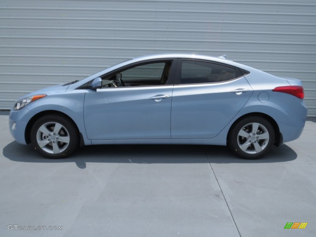 2013 Elantra GLS - Blue Sky Metallic / Beige photo #5