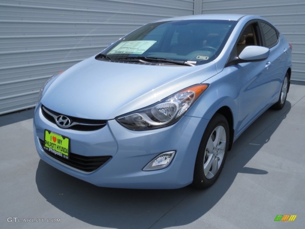 2013 Elantra GLS - Blue Sky Metallic / Beige photo #6