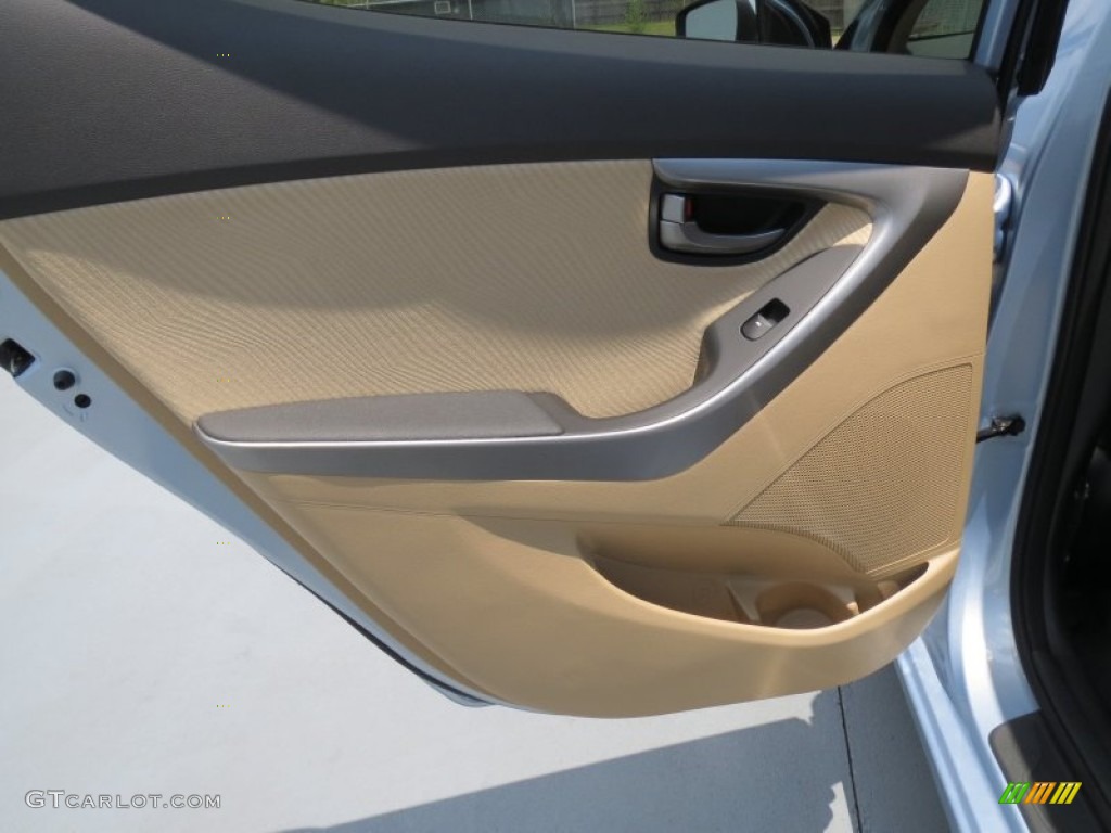 2013 Elantra GLS - Blue Sky Metallic / Beige photo #17